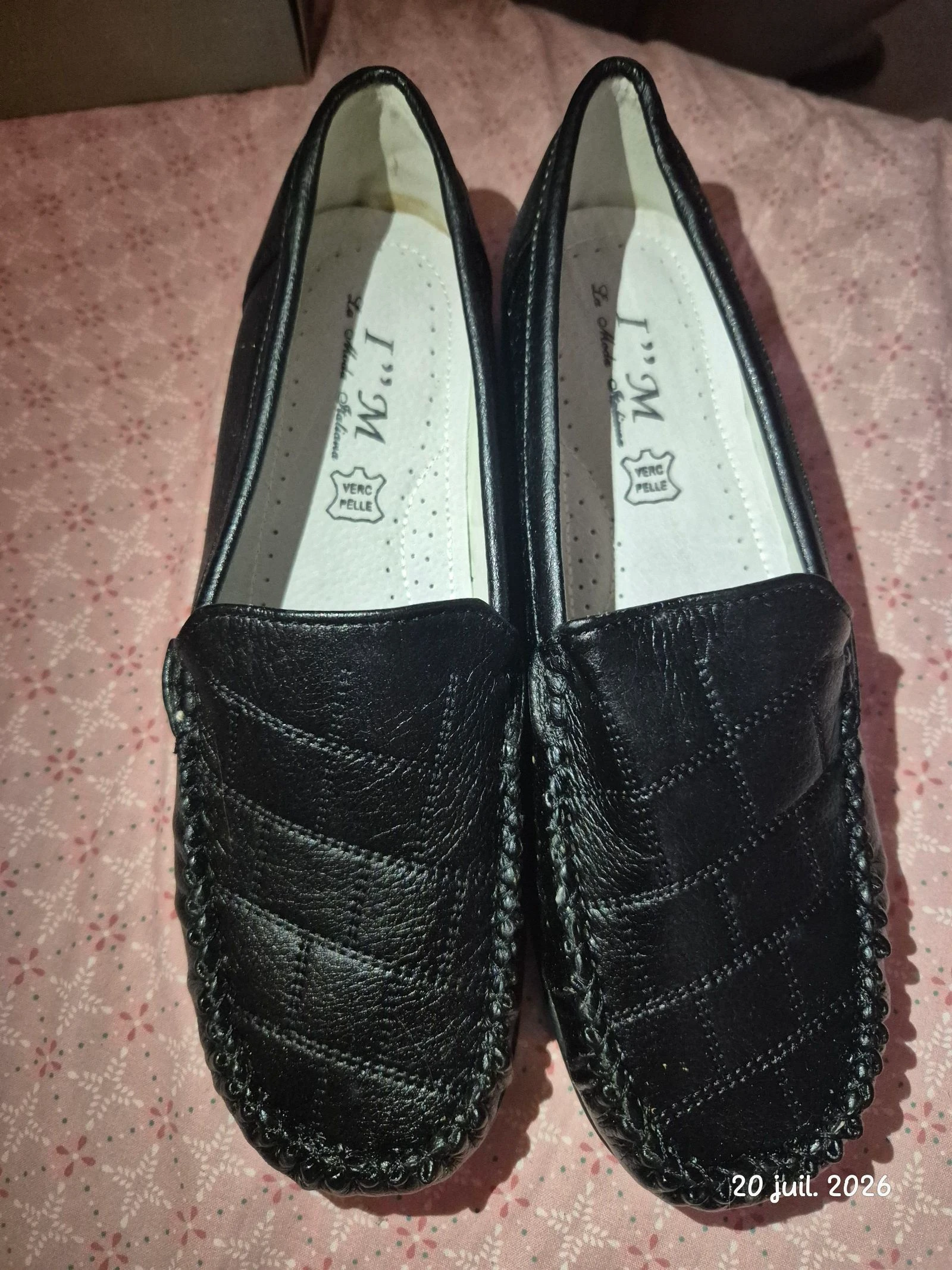 Mocassin cuir taille 41 - noir - neuf